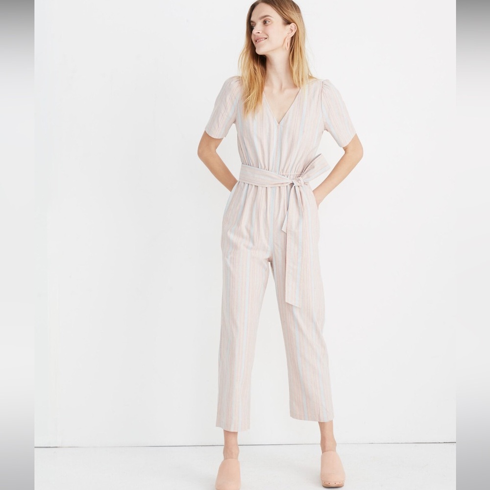 Madewell striped jumpsuit